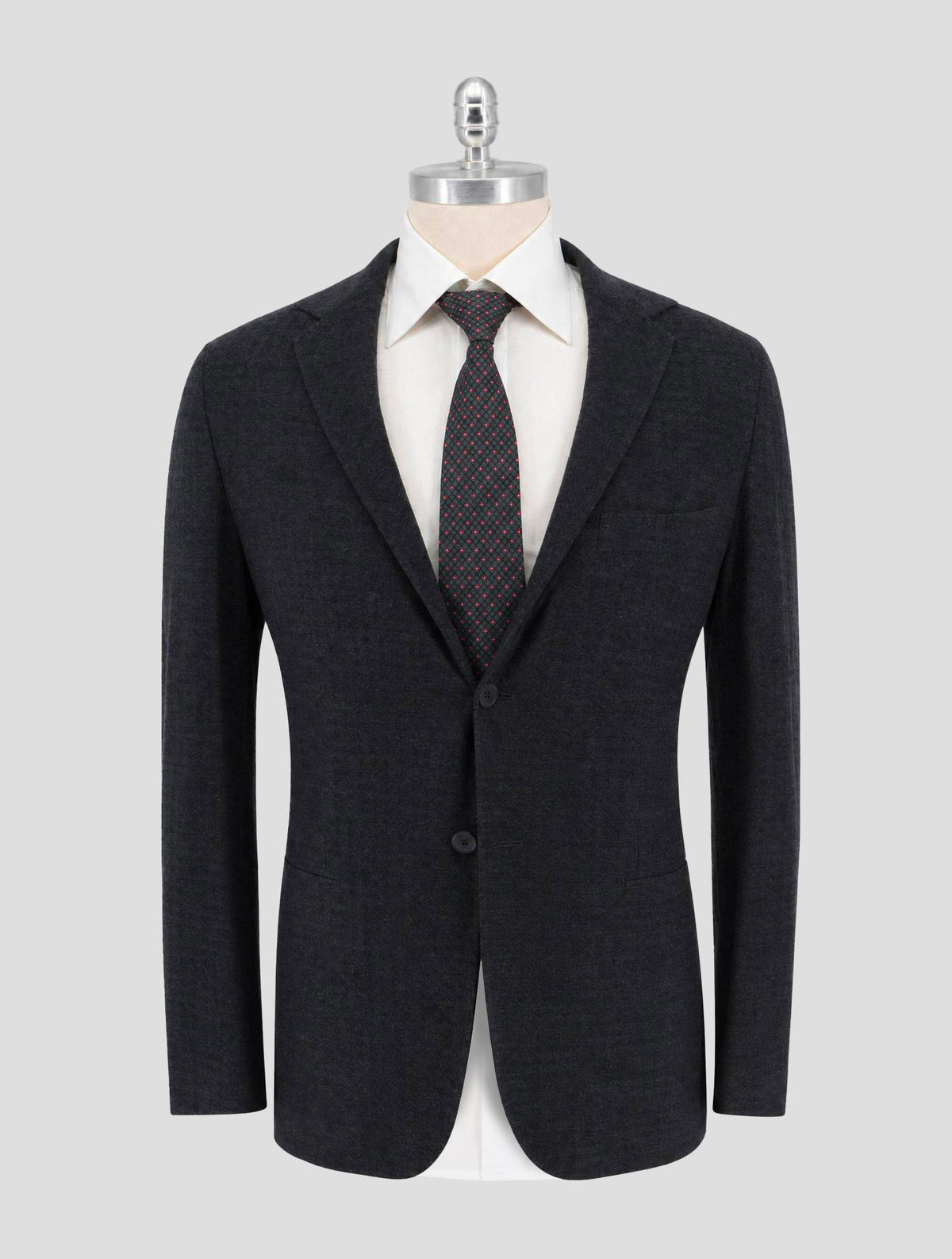 Kiton Knt Gray Cotton Cashmere Silk Suit