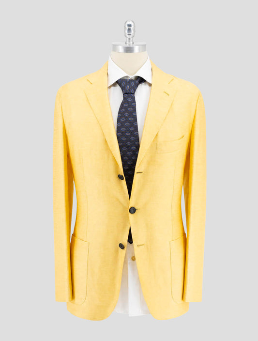 Kiton Yellow Cotton Linen Blaazer