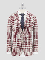 Kiton Burgundy White Cashmere Silk Blazer