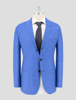 Kiton Blue Cotton Linen Blazer