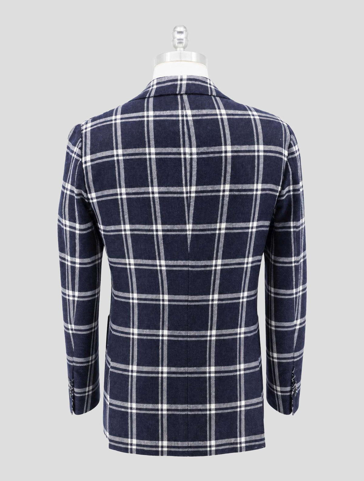 Kiton Blue White Linen Cashmere Blazer