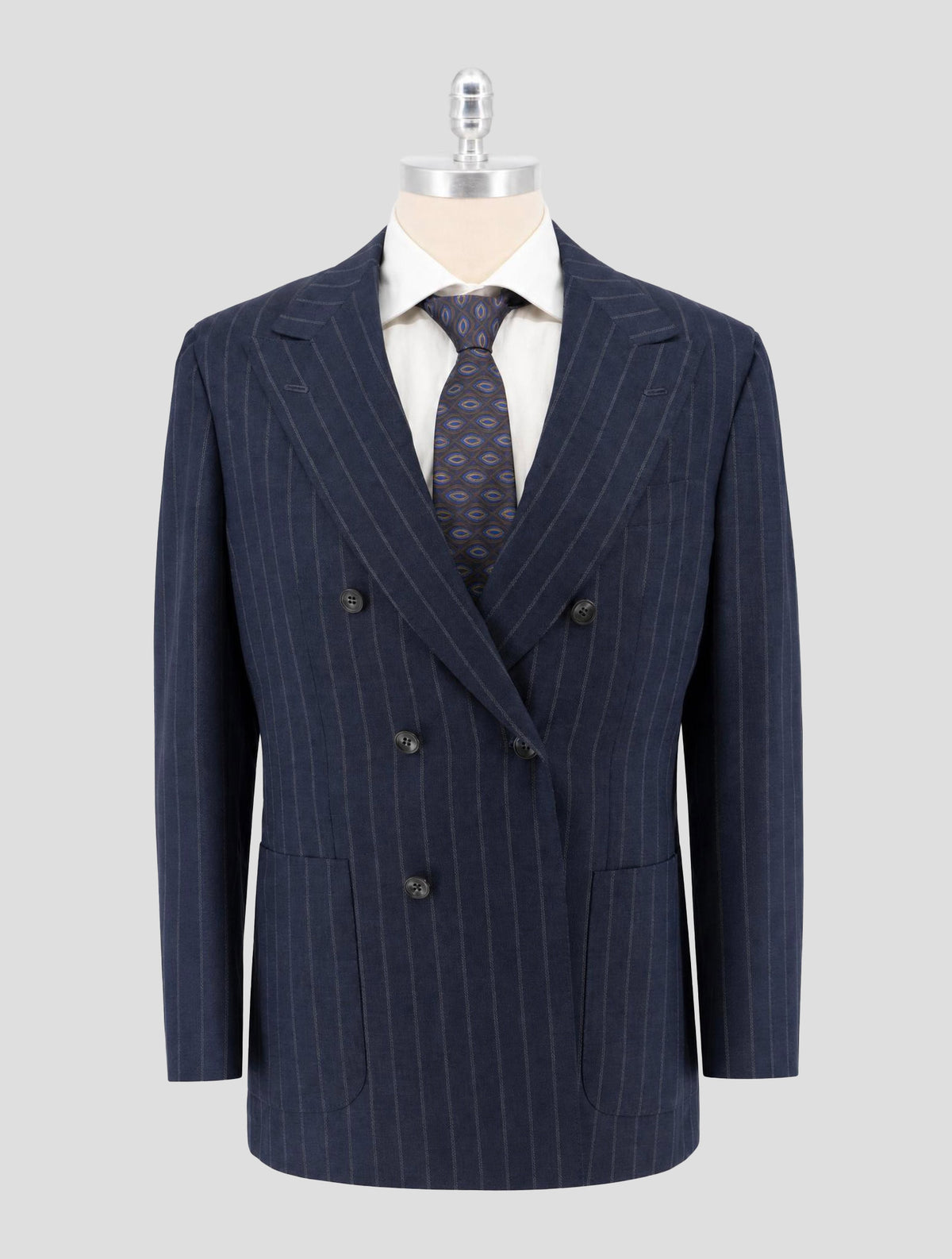 Kiton Blue Virgin Wool 14 Micron Cashmere Suit