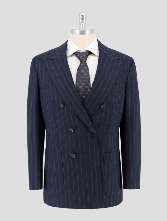 Kiton Blue Virgin Wool 14 Micron Cashmere Suit