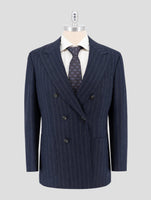 Kiton Blue Virgin Wool 14 Micron Cashmere Suit