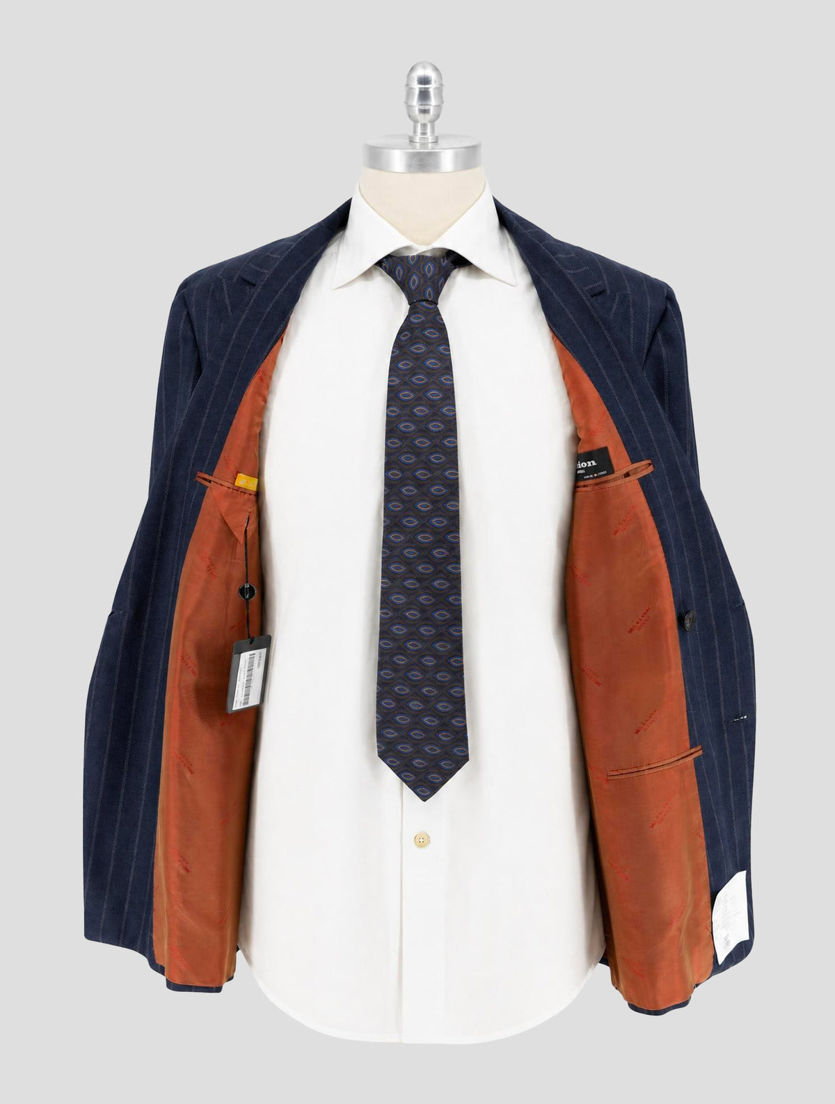 Kiton Blue Virgin Wool 14 Micron Cashmere Suit