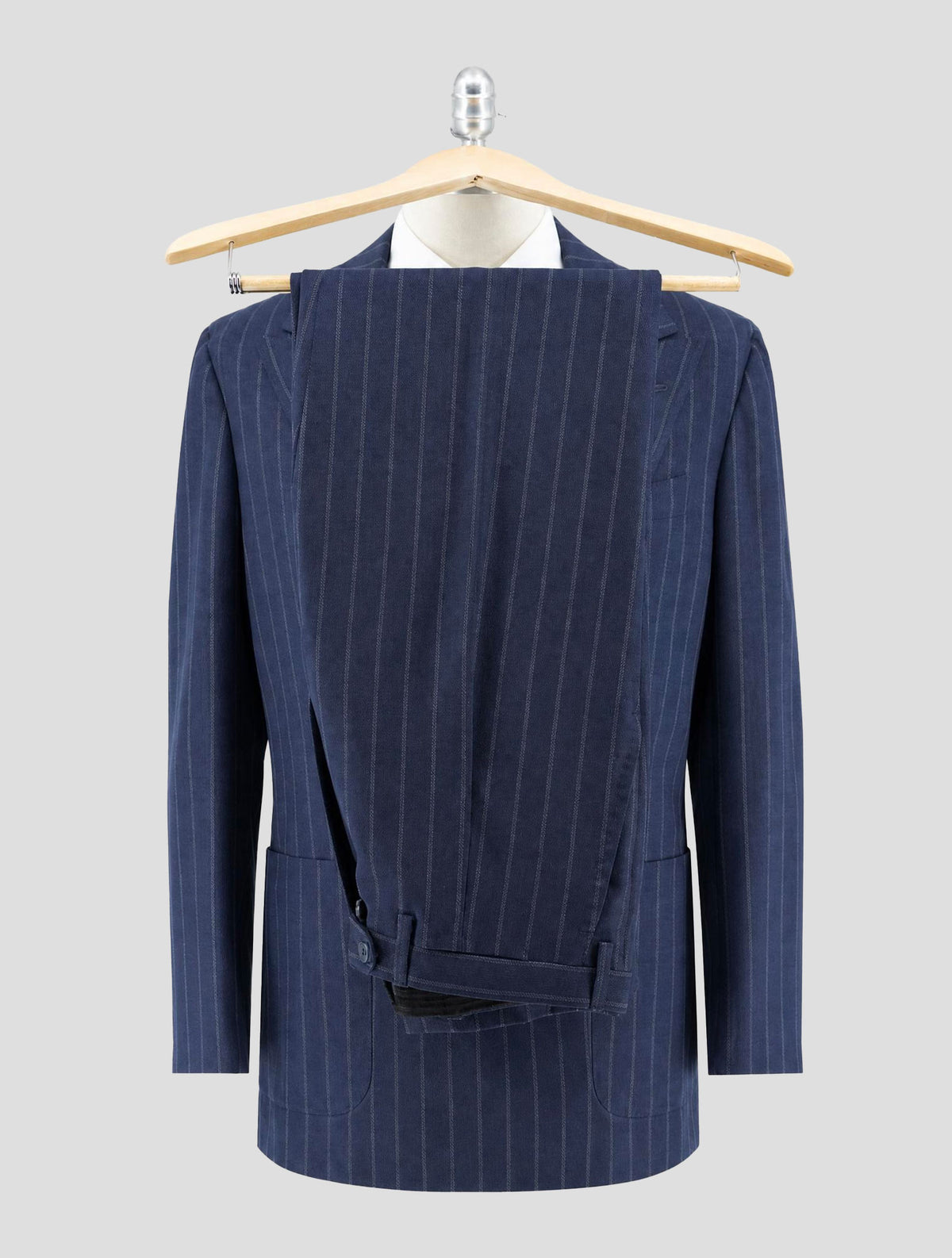 Kiton Blue Virgin Wool 14 Micron Cashmere Suit