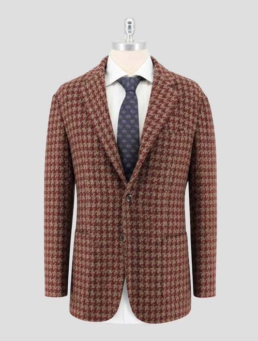 Kiton Burgundy Gray Cashmere Blazer
