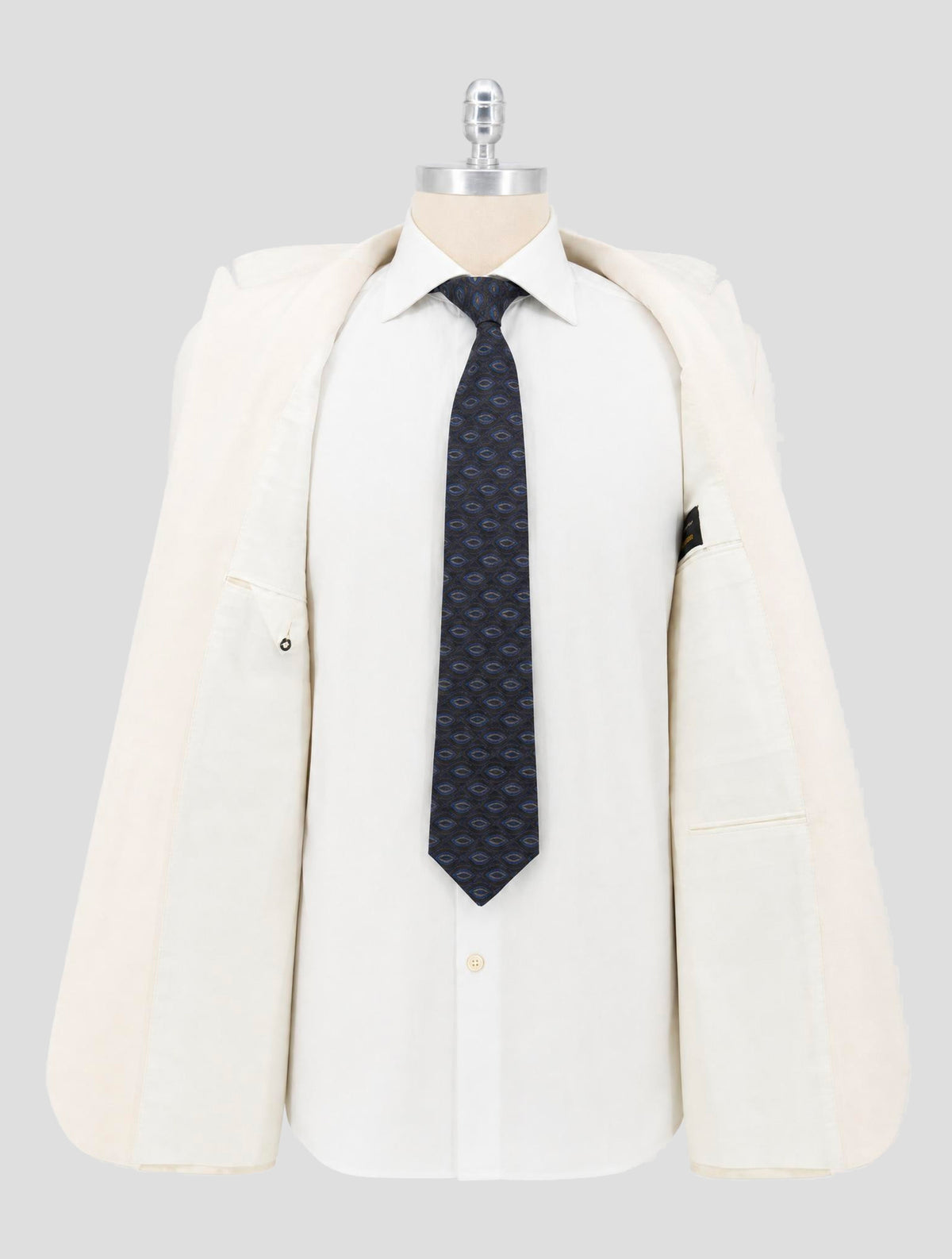 Kiton White Cashmere Silk Linen Smoking Blazer