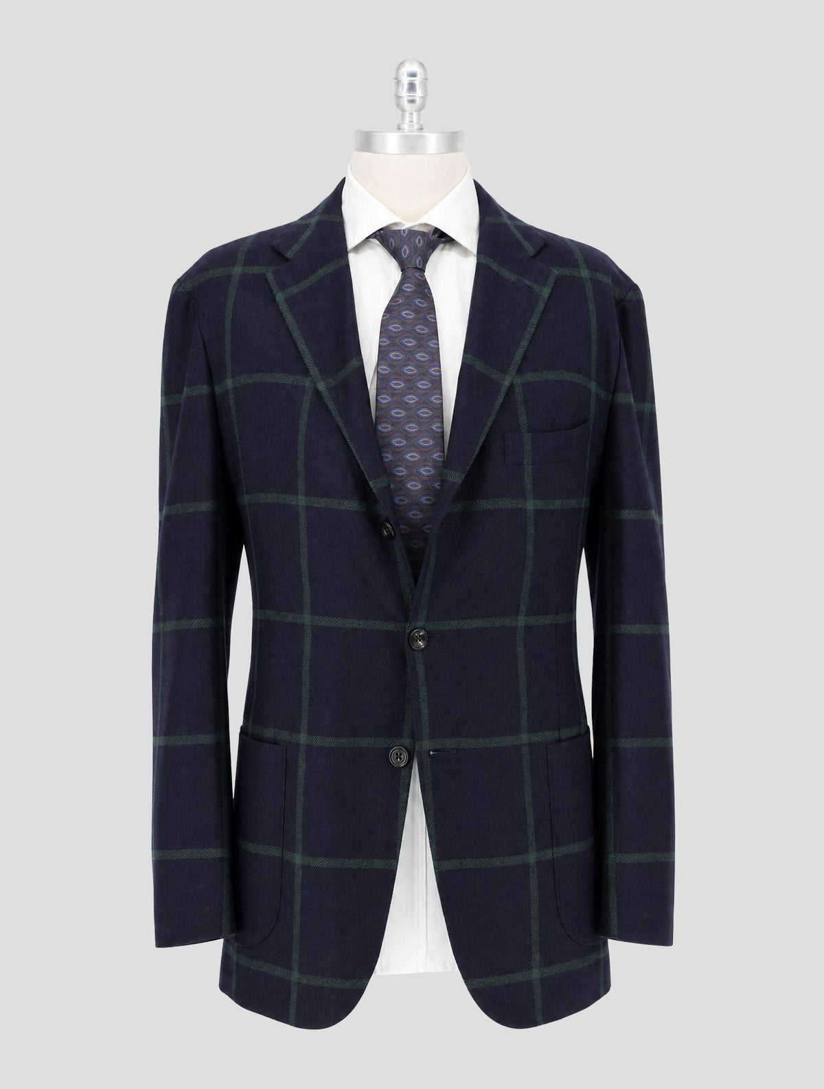 Kiton Blue Green Cashmere Blazer