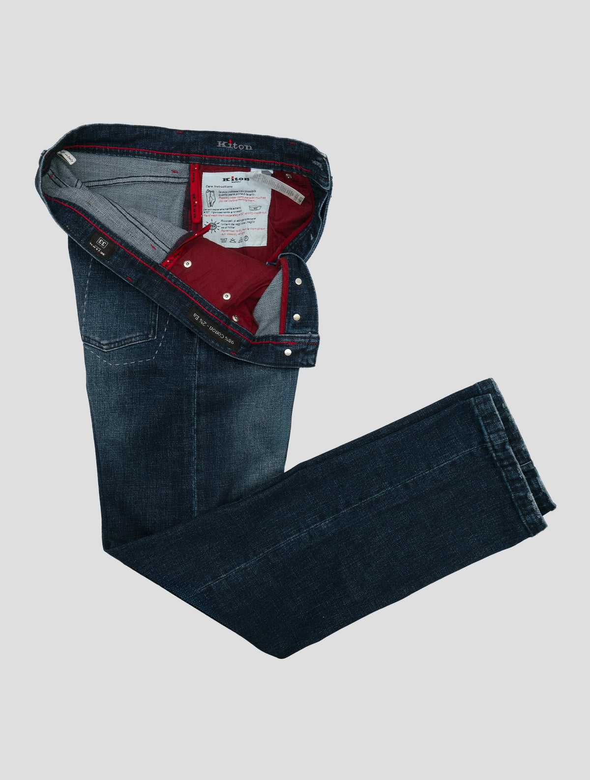 Kiton White Lyocell Cotton Ea Pants