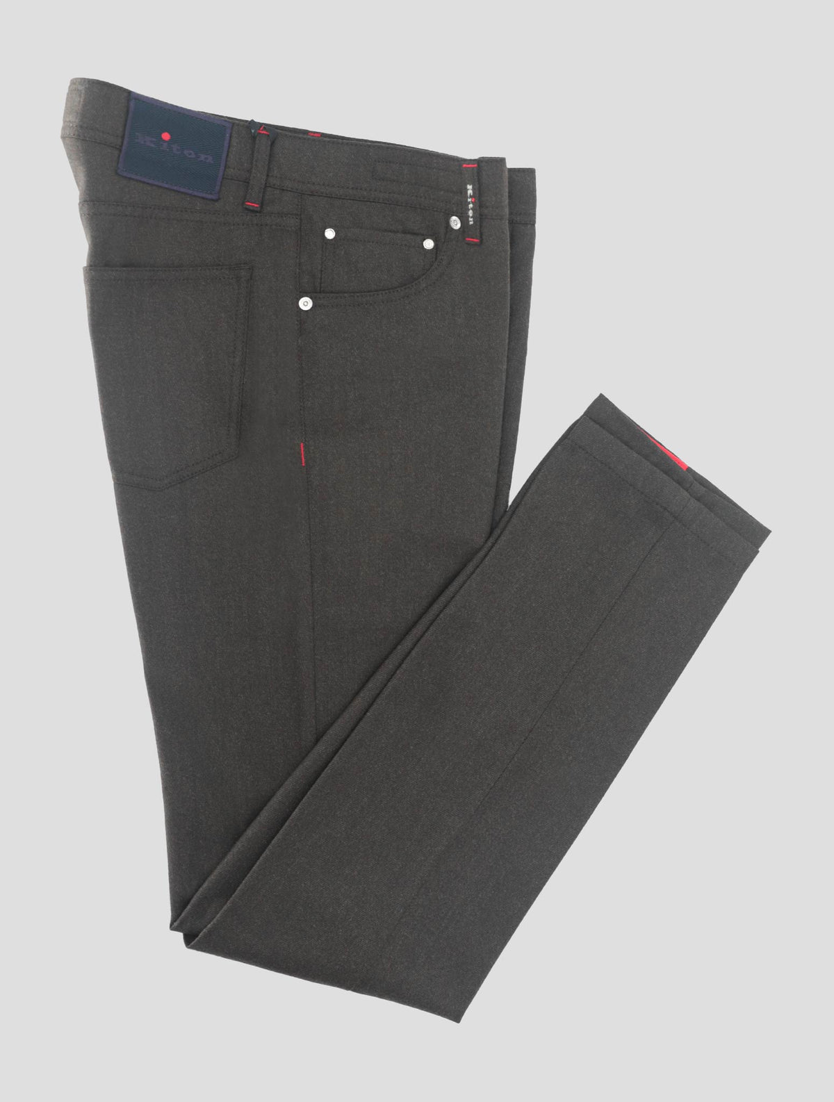 Kiton Dark Brown Virgin Wool Cashmere Ea Jeans