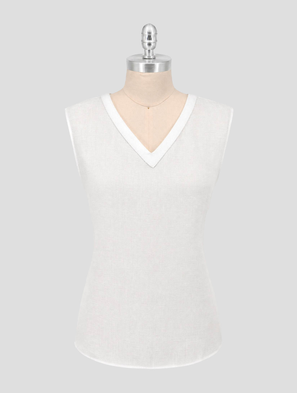 Kiton White Linen Tank Top Women