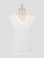 Kiton White Linen Tank Top Women
