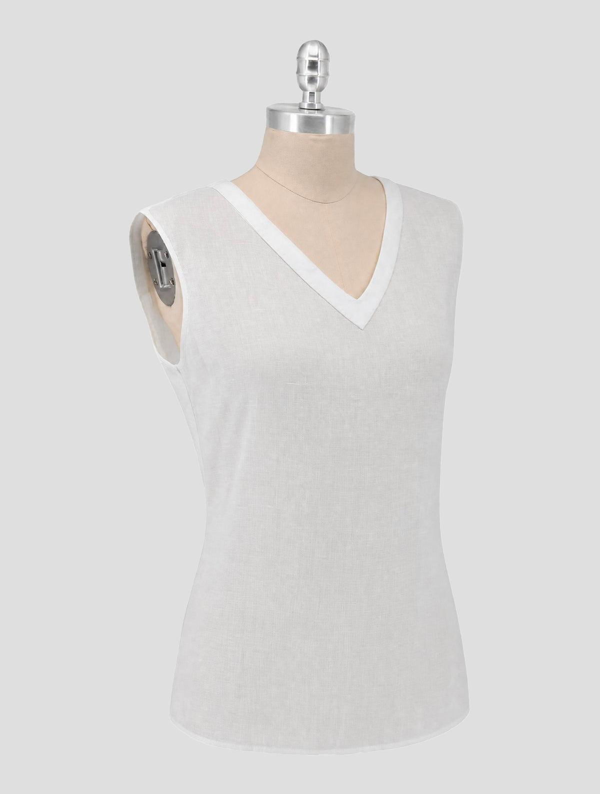 Kiton White Linen Tank Top Women