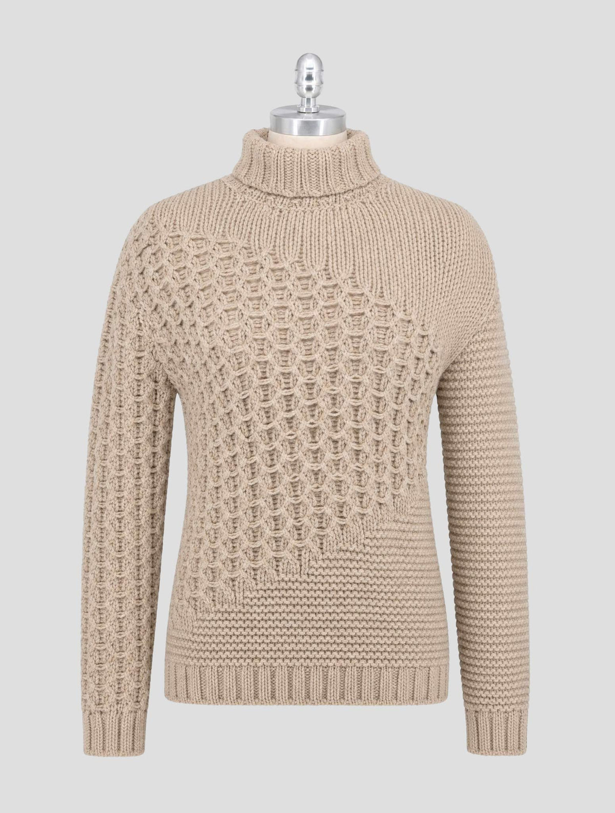 Kiton Beige Cashmere Zibellino Sweater Turtleneck Women