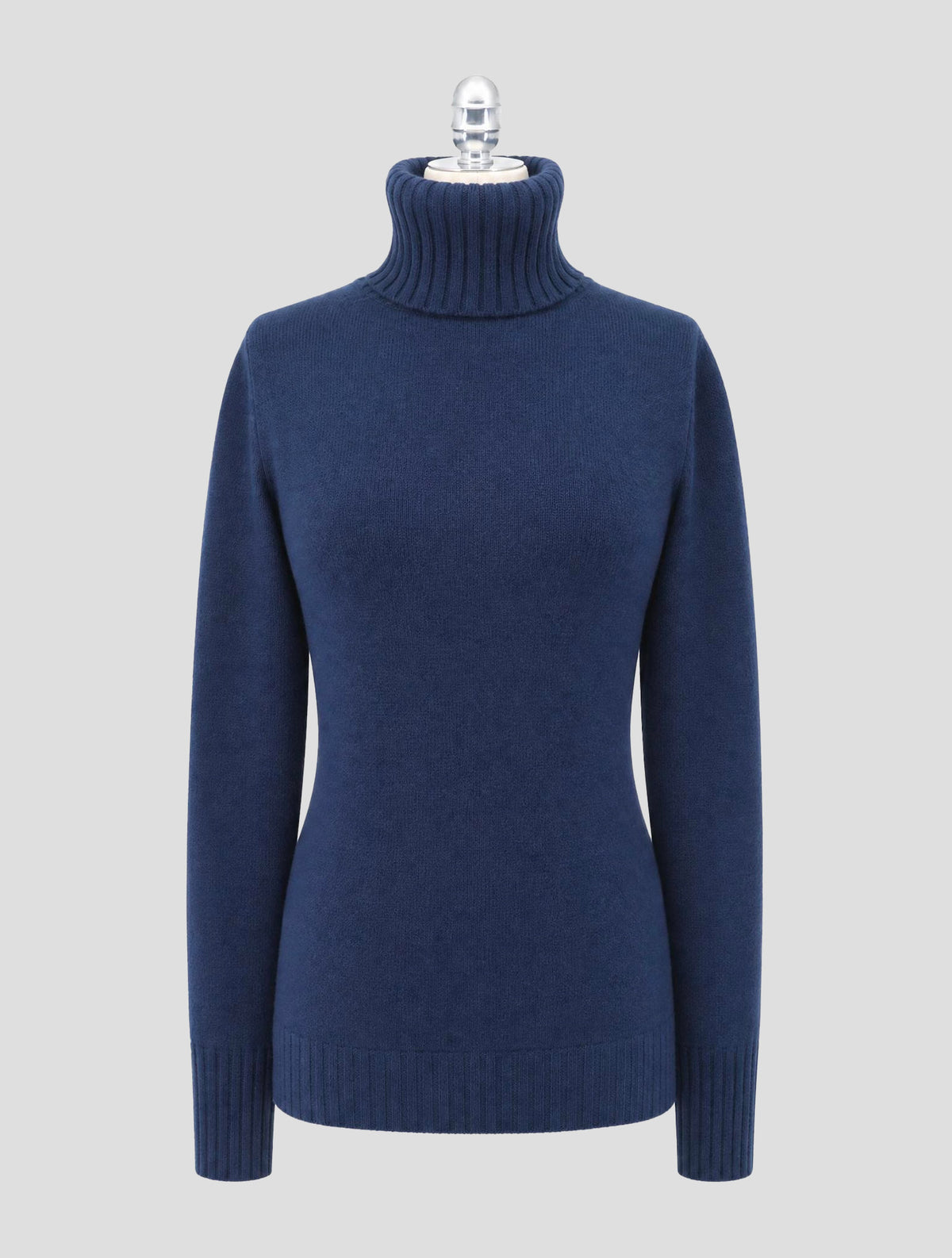 Kiton Blue Cashmere Sweater Turtleneck Women