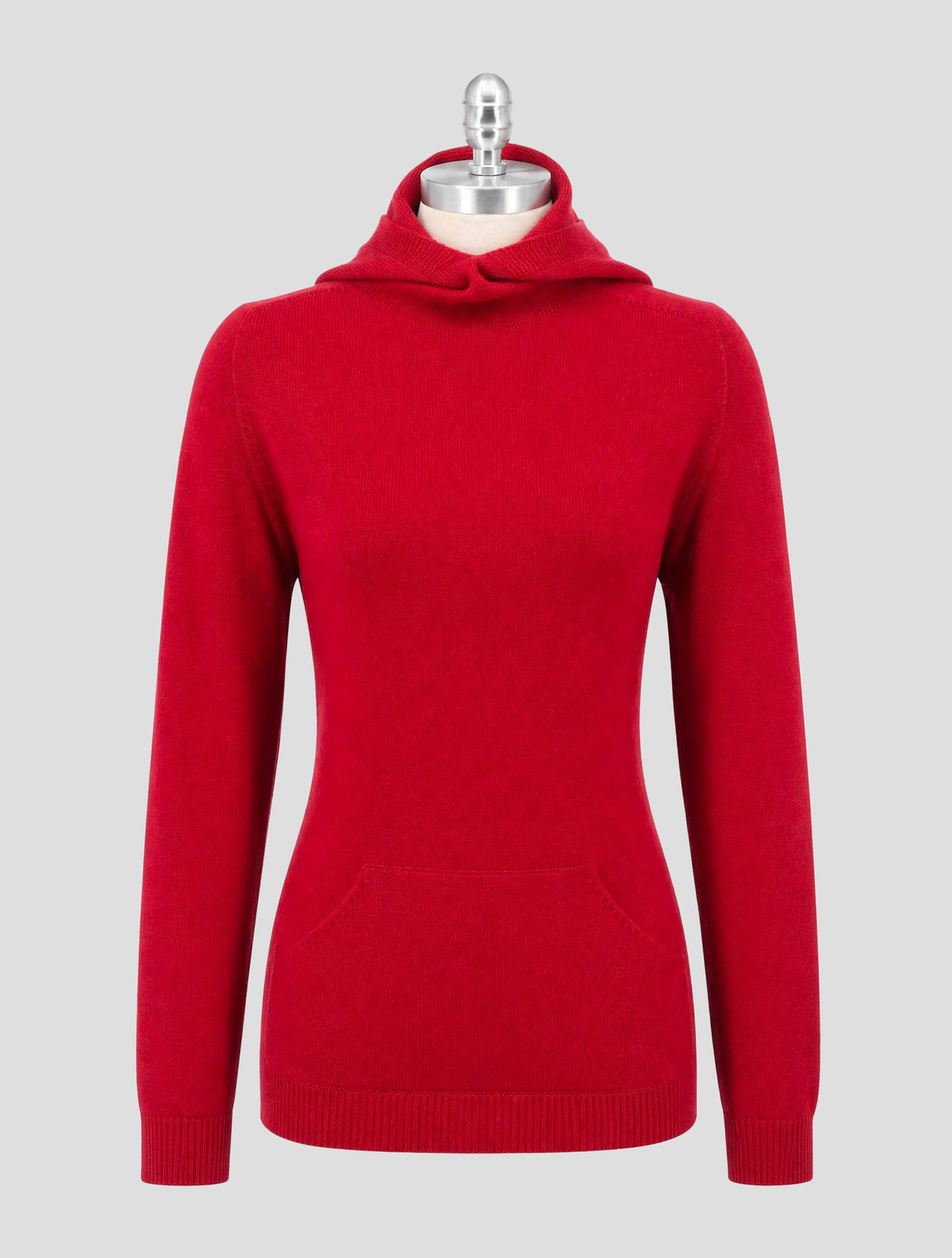 Kiton Red Cashmere Sweater Hoodie Women