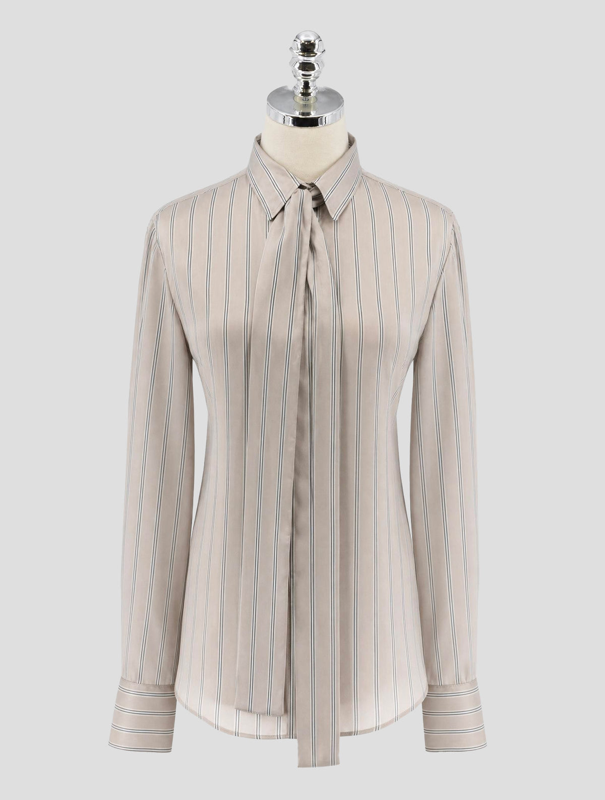 Kiton Gray Blue Silk Shirt Women