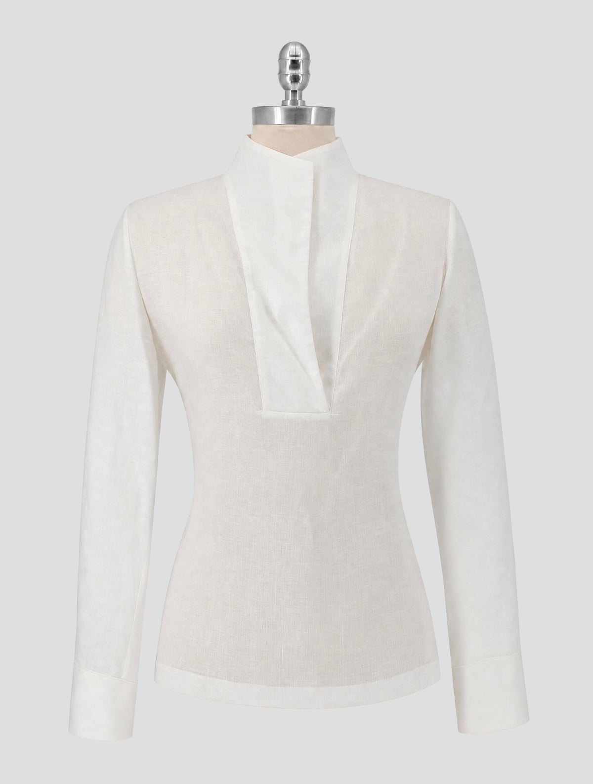 Kiton White Linen Sweater V-Neck Women