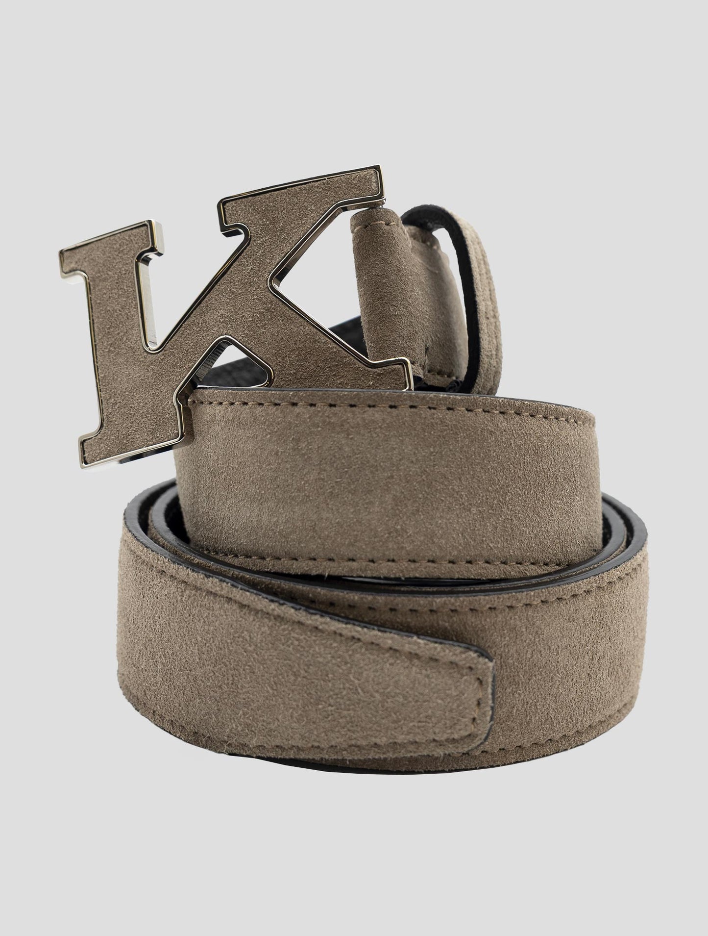 Kiton Beige Leather Suede Belt