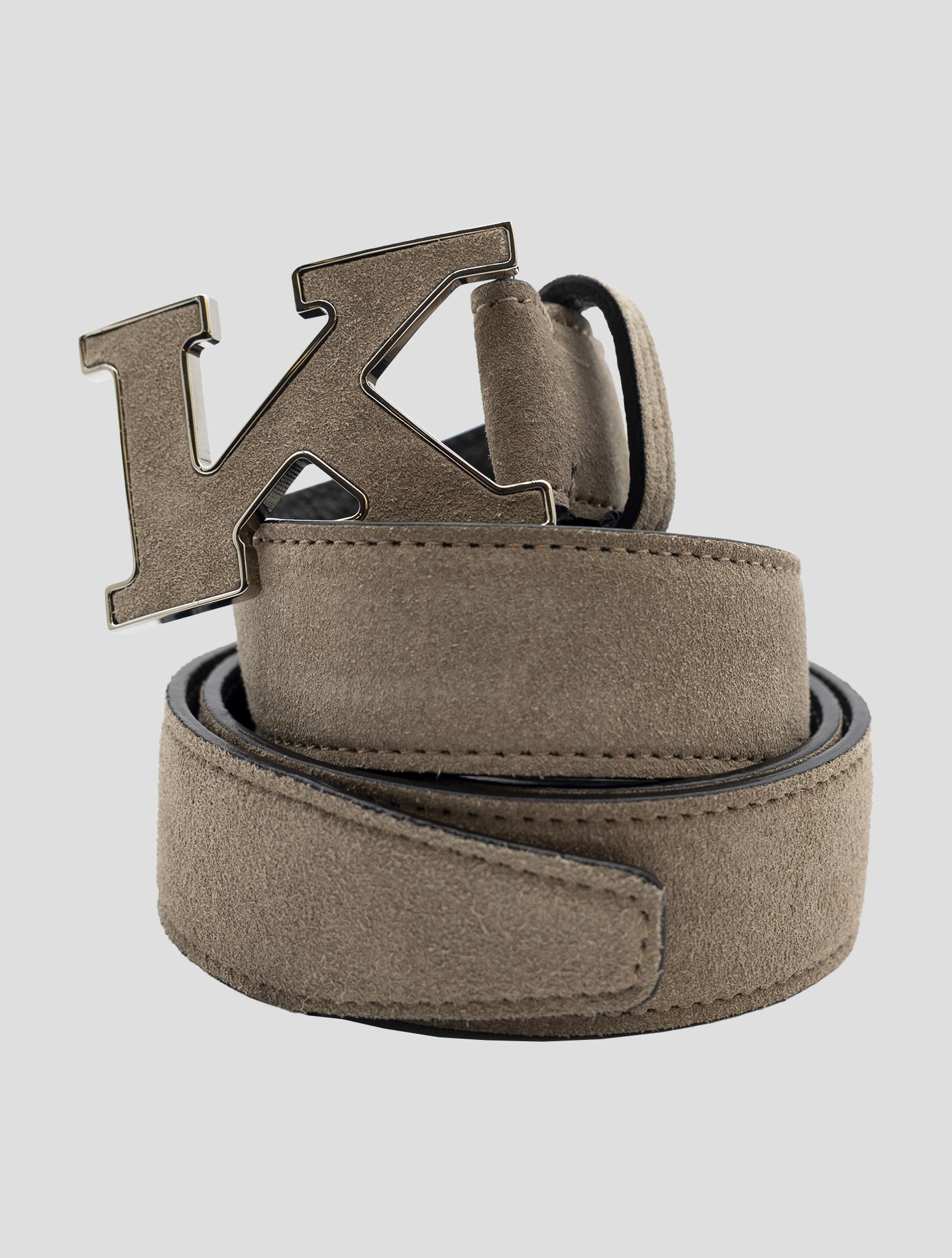 Kiton Beige Leather Suede Belt