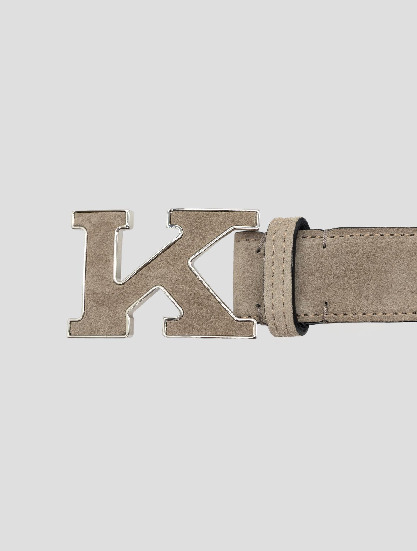 Kiton Beige Leather Suede Belt