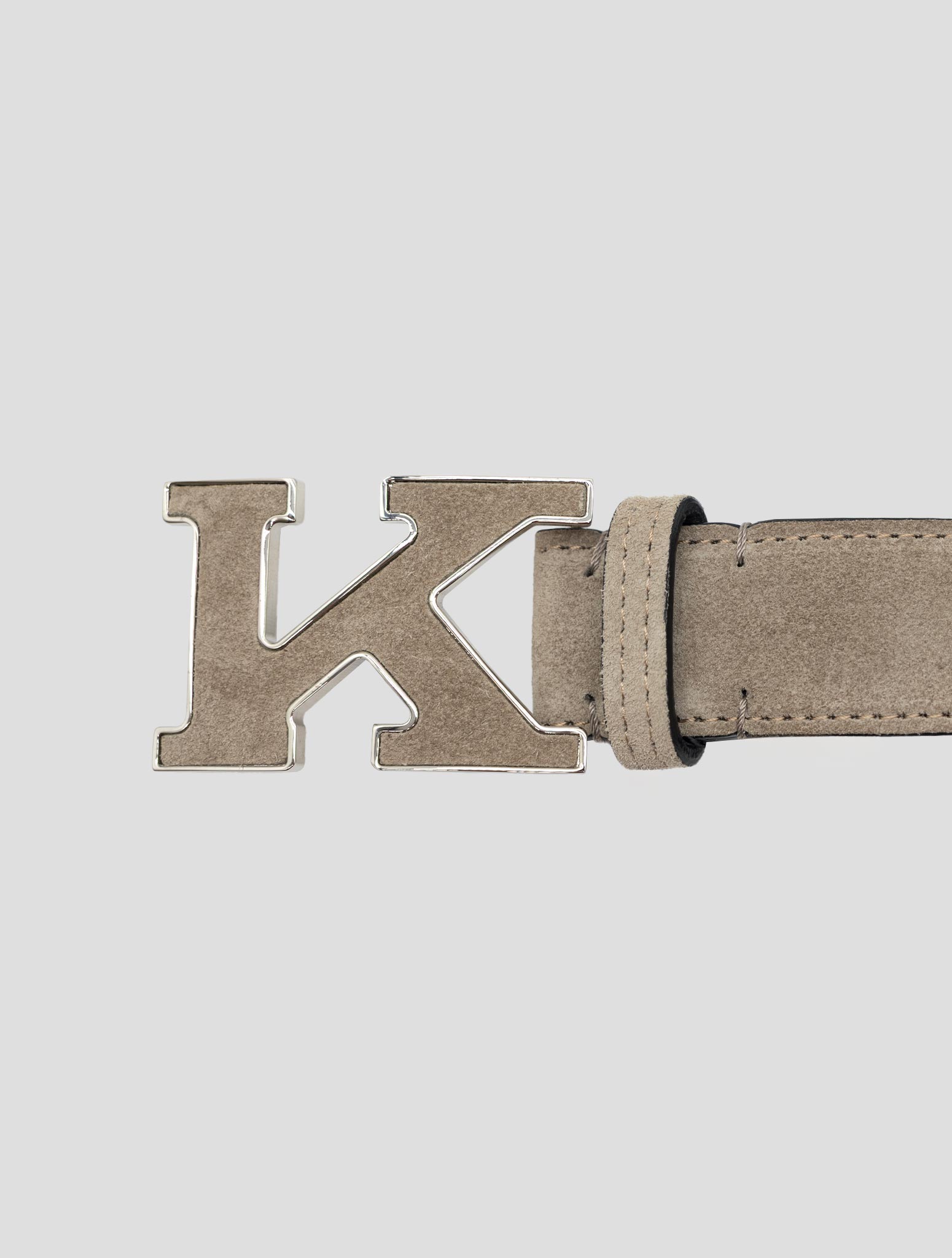 Kiton Beige Leather Suede Belt