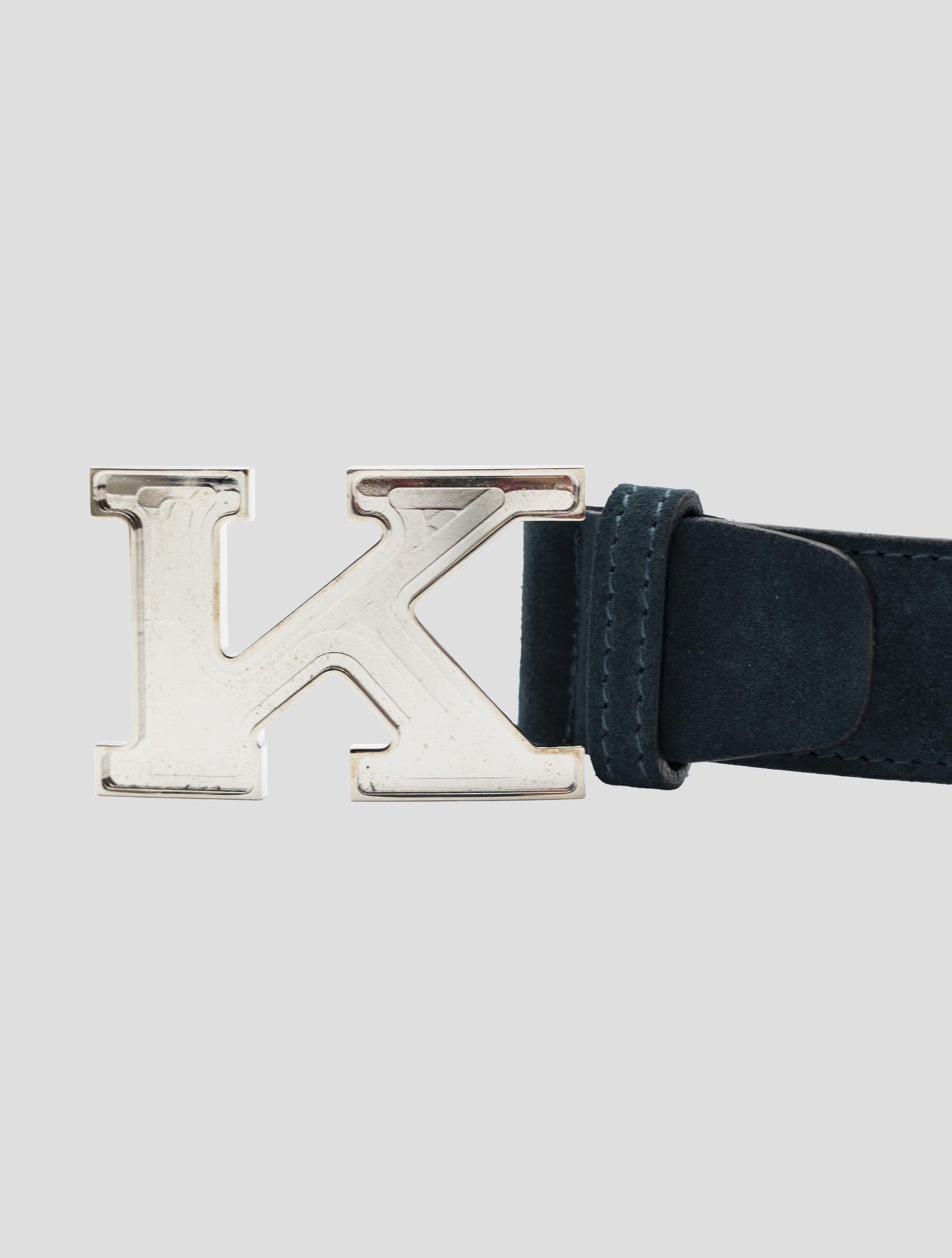 Kiton Dark Green Leather Suede Belt