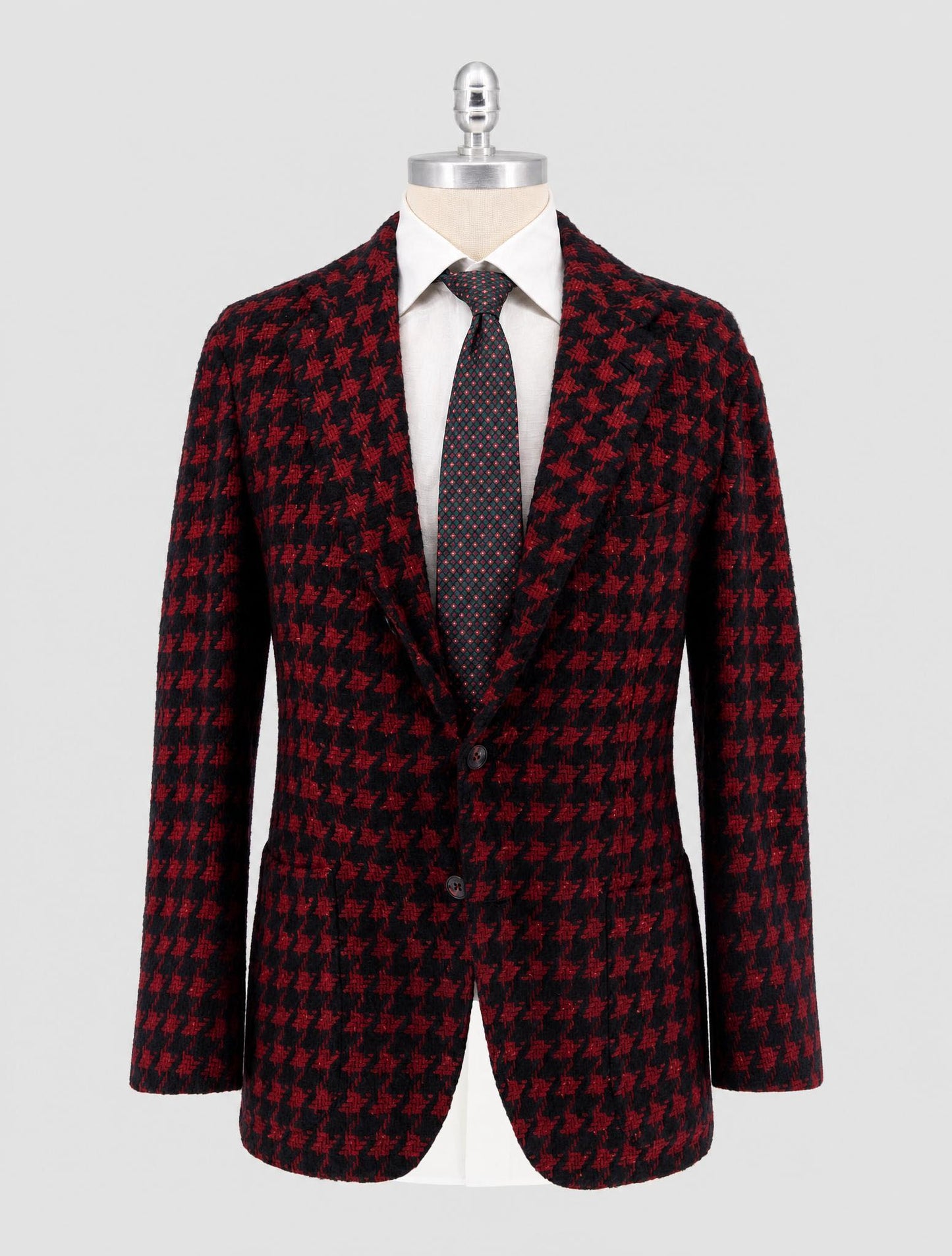 Kiton Burgundy Black Cashmere Silk Blazer