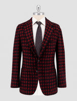Kiton Burgundy Black Cashmere Silk Blazer