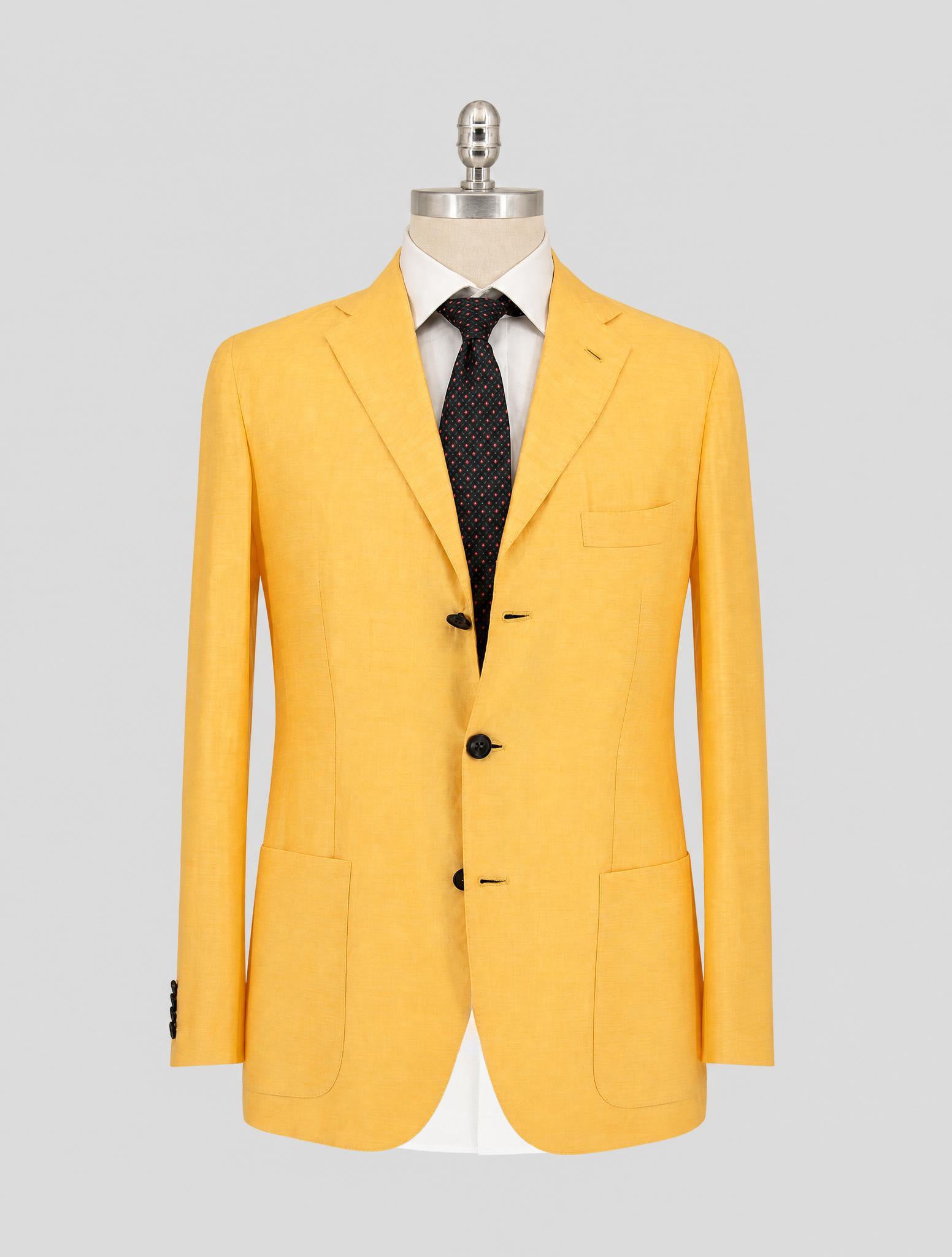 Kiton Yellow Cotton Linen Blazer
