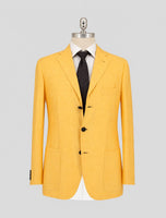 Kiton Yellow Cotton Linen Blazer