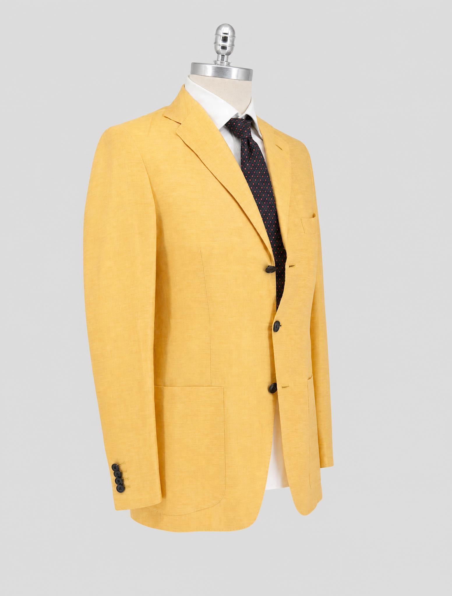 Kiton Yellow Cotton Linen Blazer