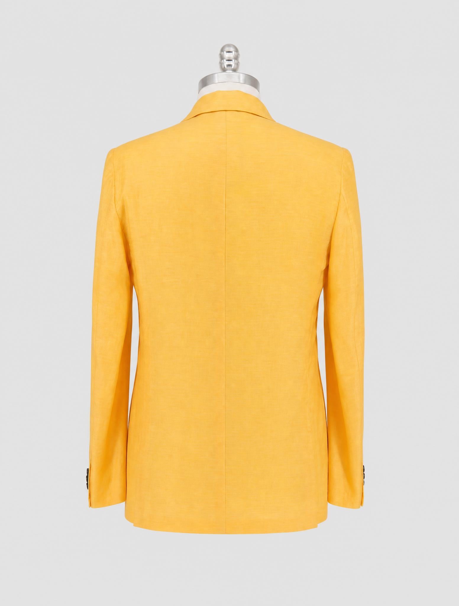 Kiton Yellow Cotton Linen Blazer
