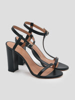 Kiton Black Leather Sandals Women