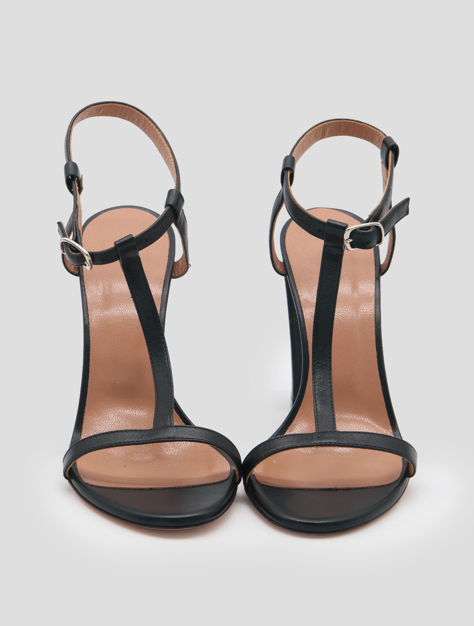 Kiton Black Leather Sandals Women