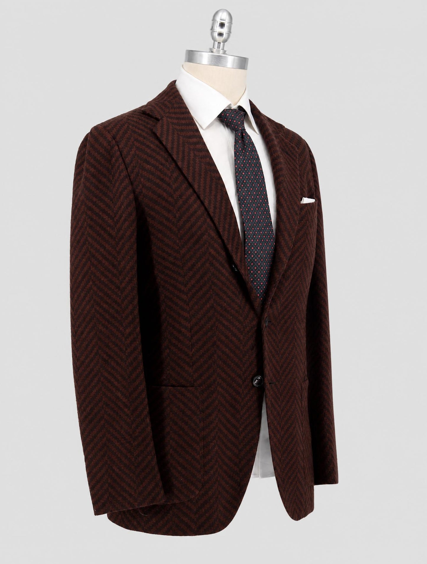 Kiton Brown Black Cashmere Blazer