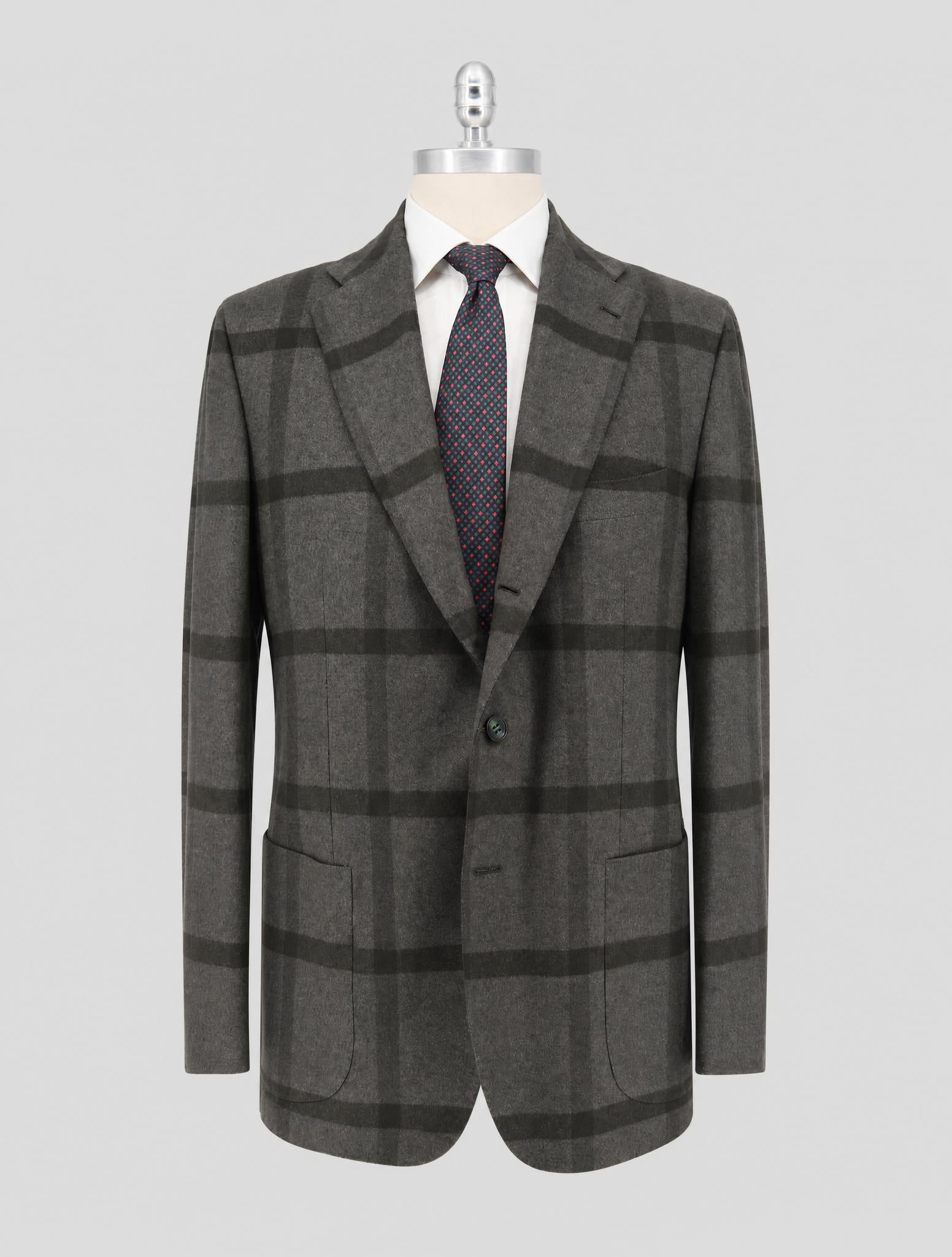 Kiton Gray Green Cashmere Blazer