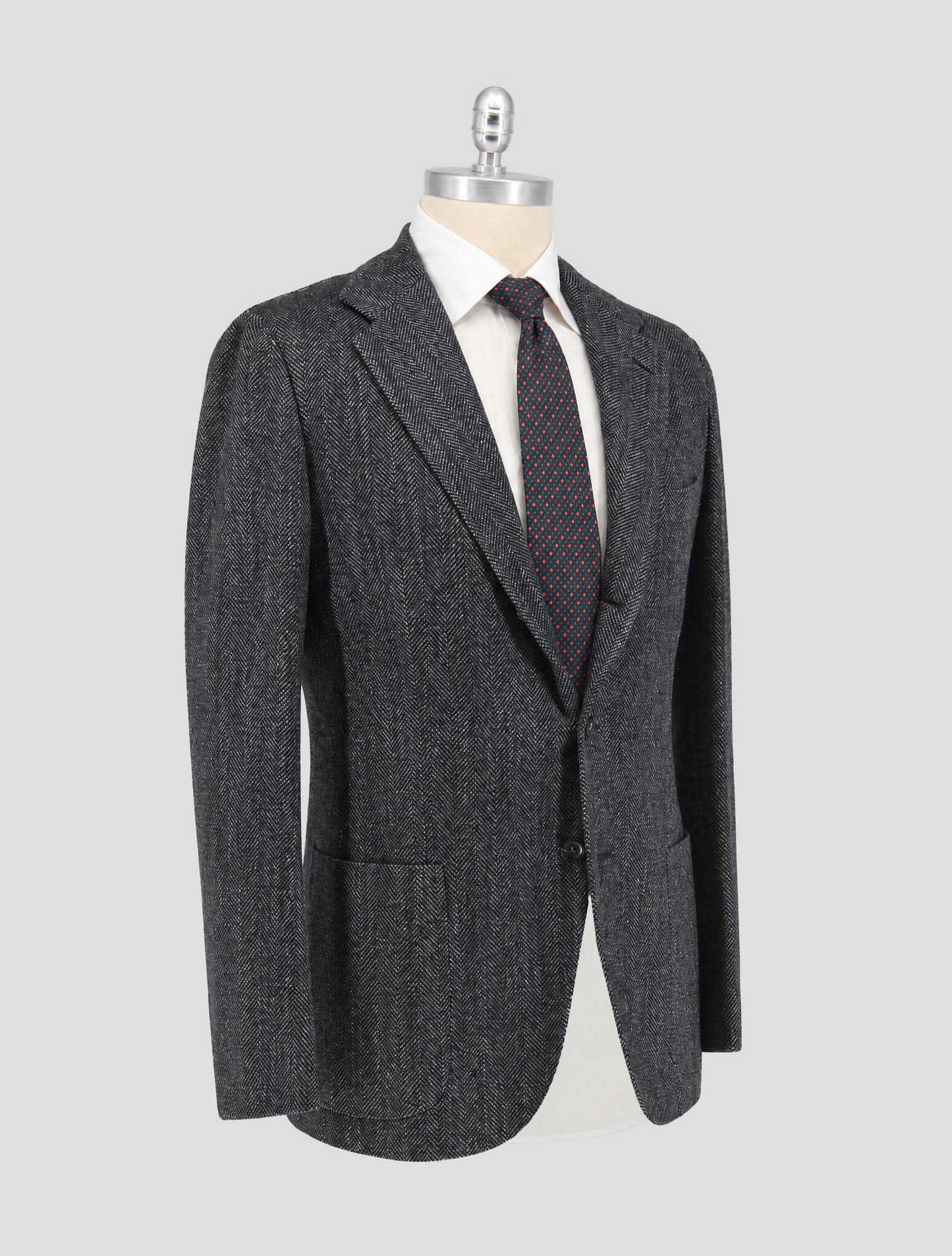 Kiton Gray Cashmere Virgin Wool Silk Linen Blazer