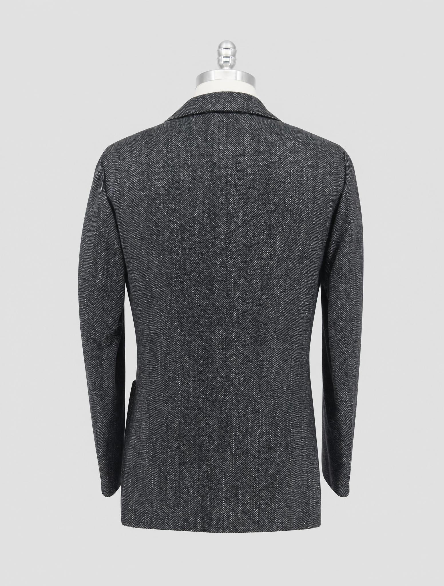 Kiton Gray Cashmere Virgin Wool Silk Linen Blazer