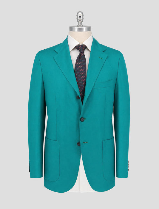 Kiton Green Cotton Linen Blaazer