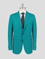 Kiton Green Cotton Linen Blaazer