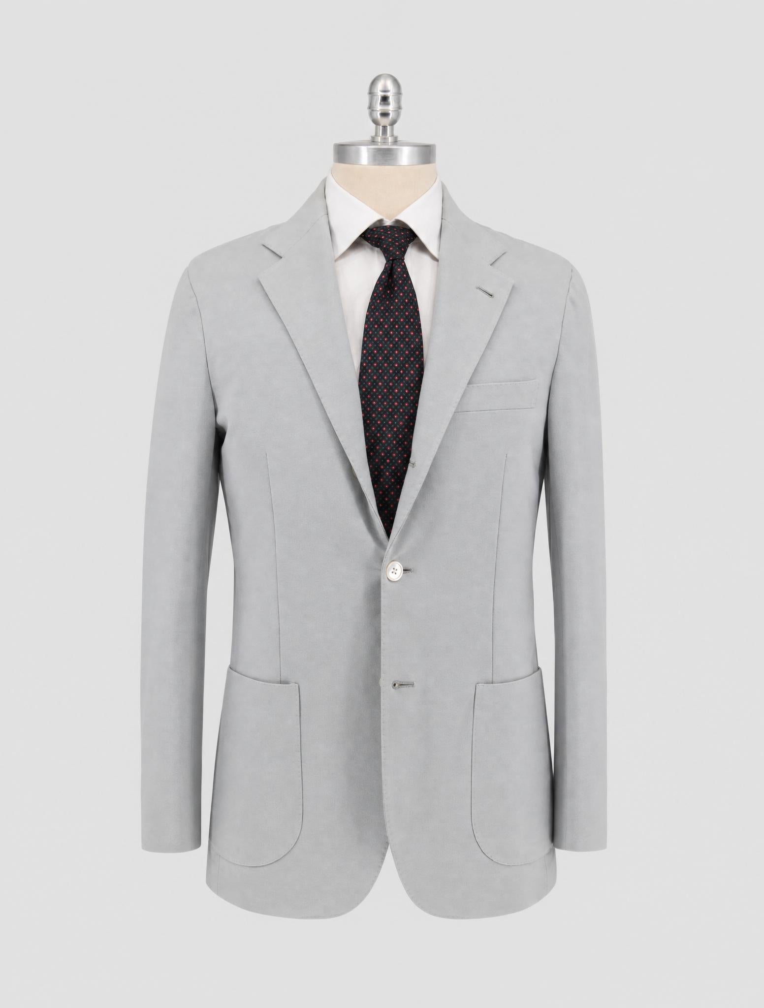 Kiton Gray Cotton Ea Blazer
