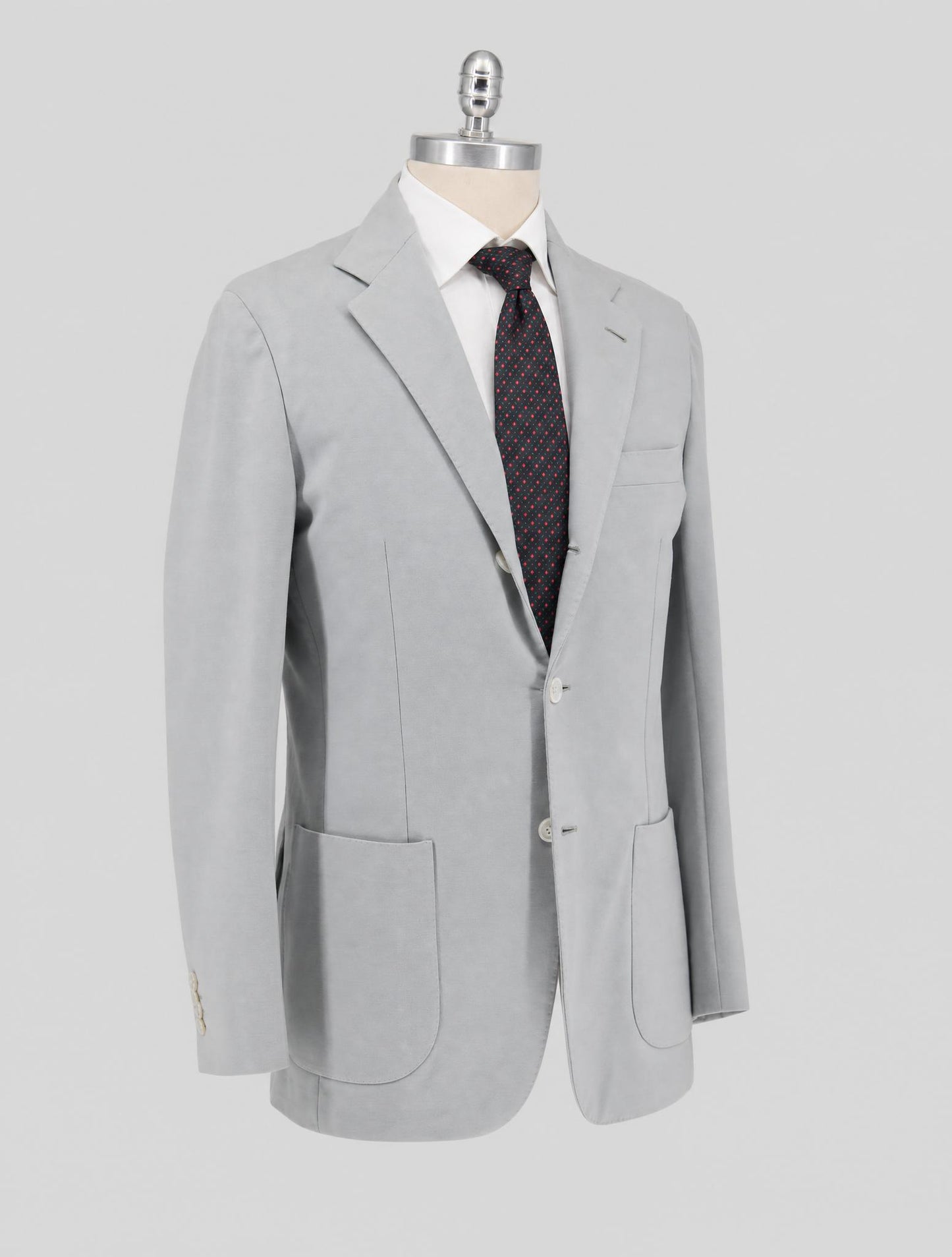 Kiton Gray Cotton Ea Blazer