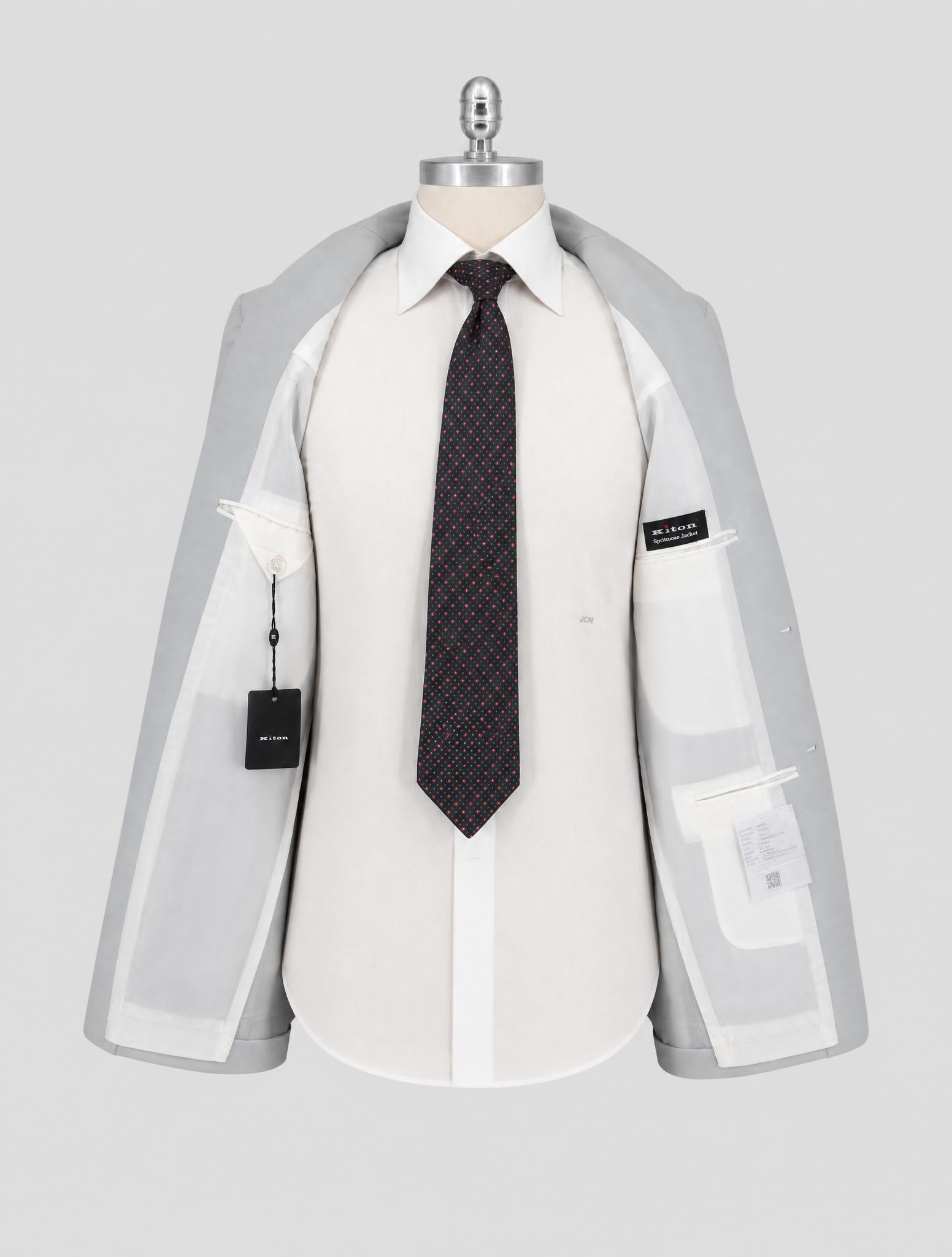 Kiton Gray Cotton Ea Blazer