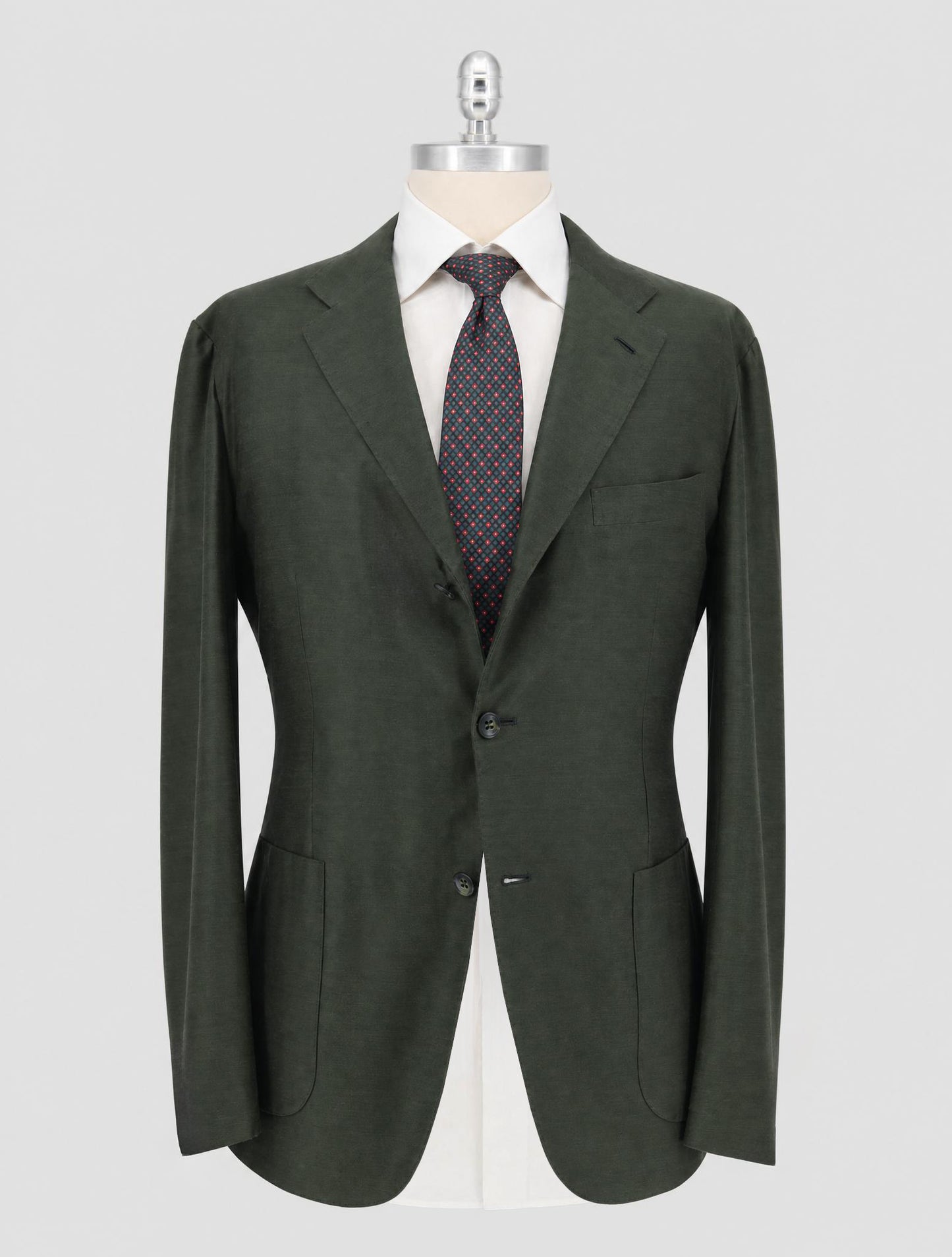 Kiton Green Cotton Silk Cashmere Blazer