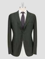 Kiton Green Cotton Silk Cashmere Blazer