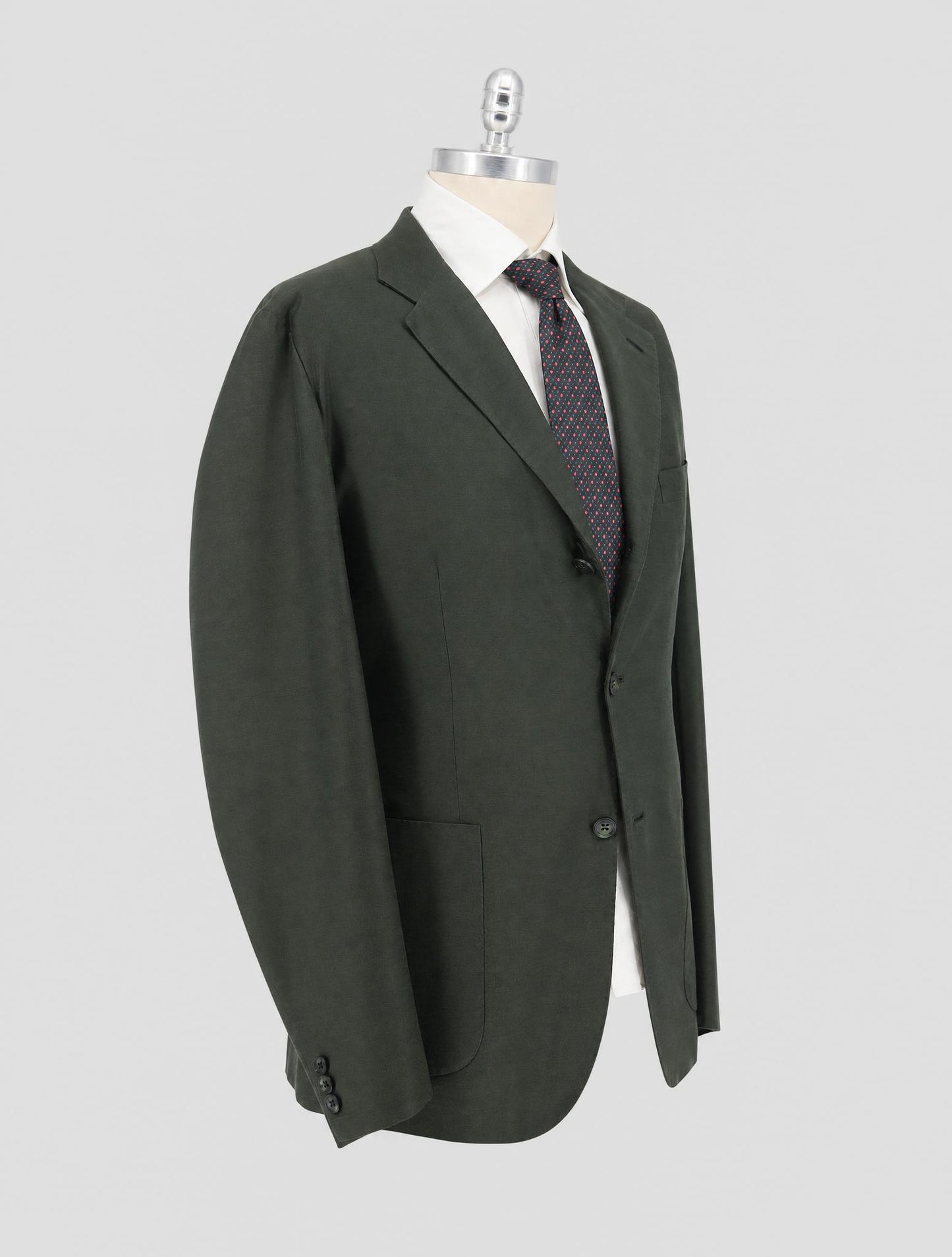 Kiton Green Cotton Silk Cashmere Blazer