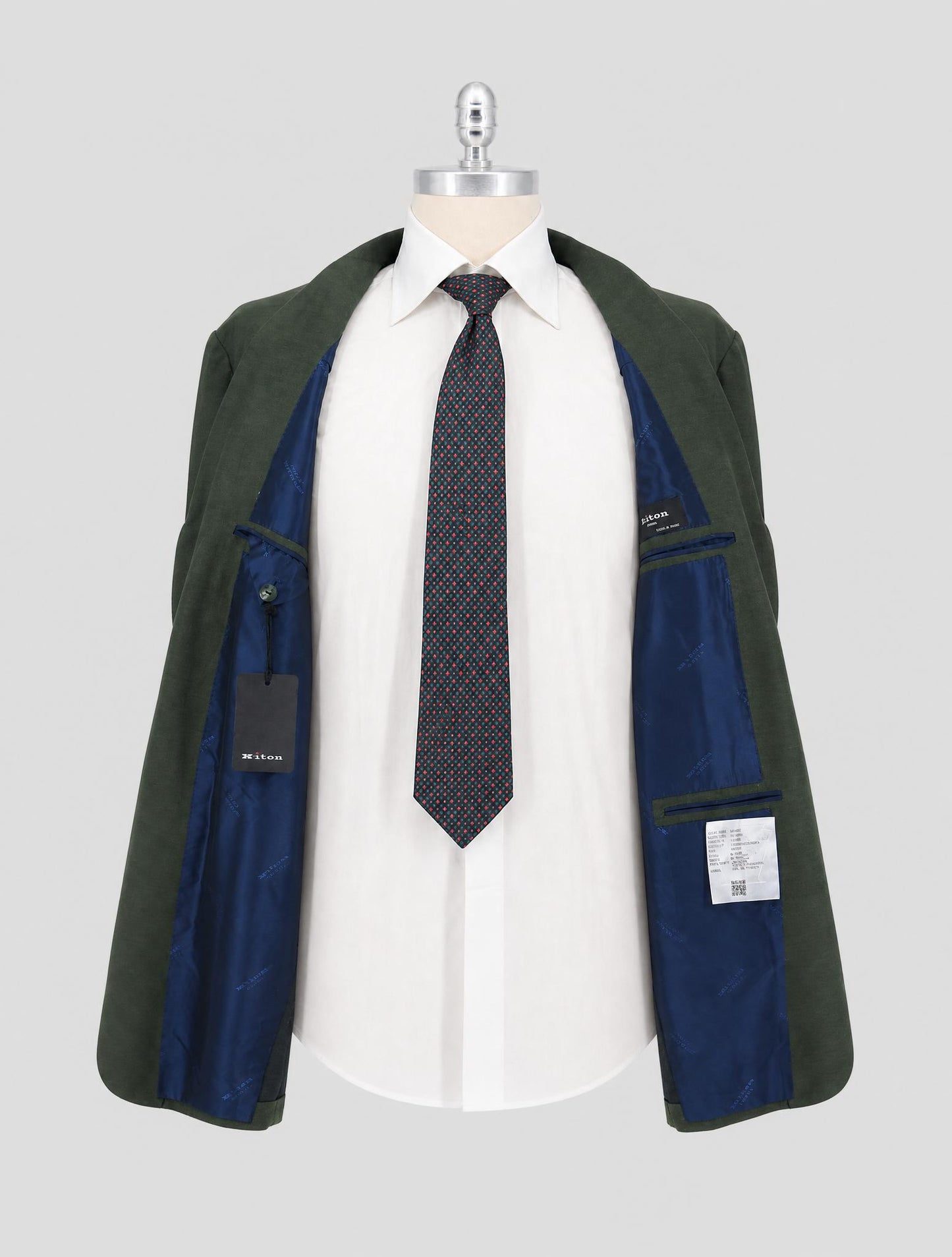 Kiton Green Cotton Silk Cashmere Blazer