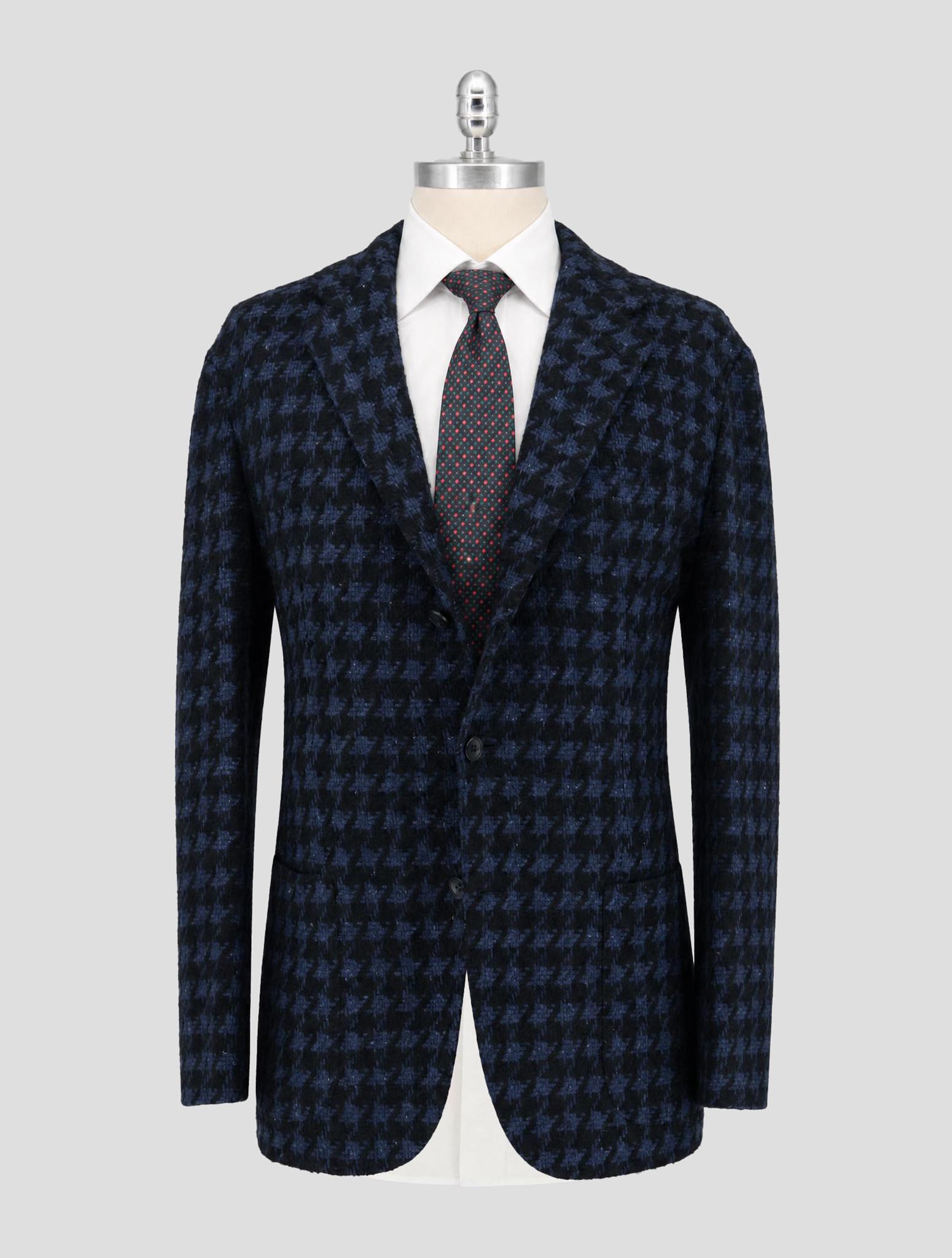 Kiton Blue Black Cashmere Silk Blazer